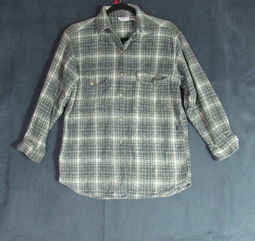 European Concepts Shirt Womens Medium Green Plaid Cabincore Country Button Top